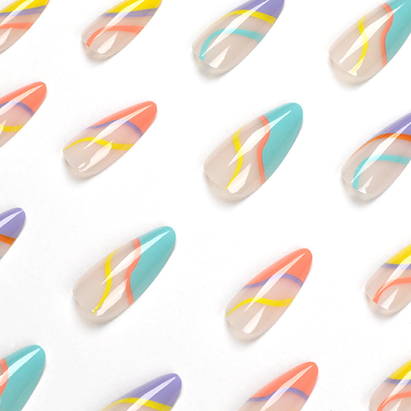 Wholesale French rainbow line nail stickers